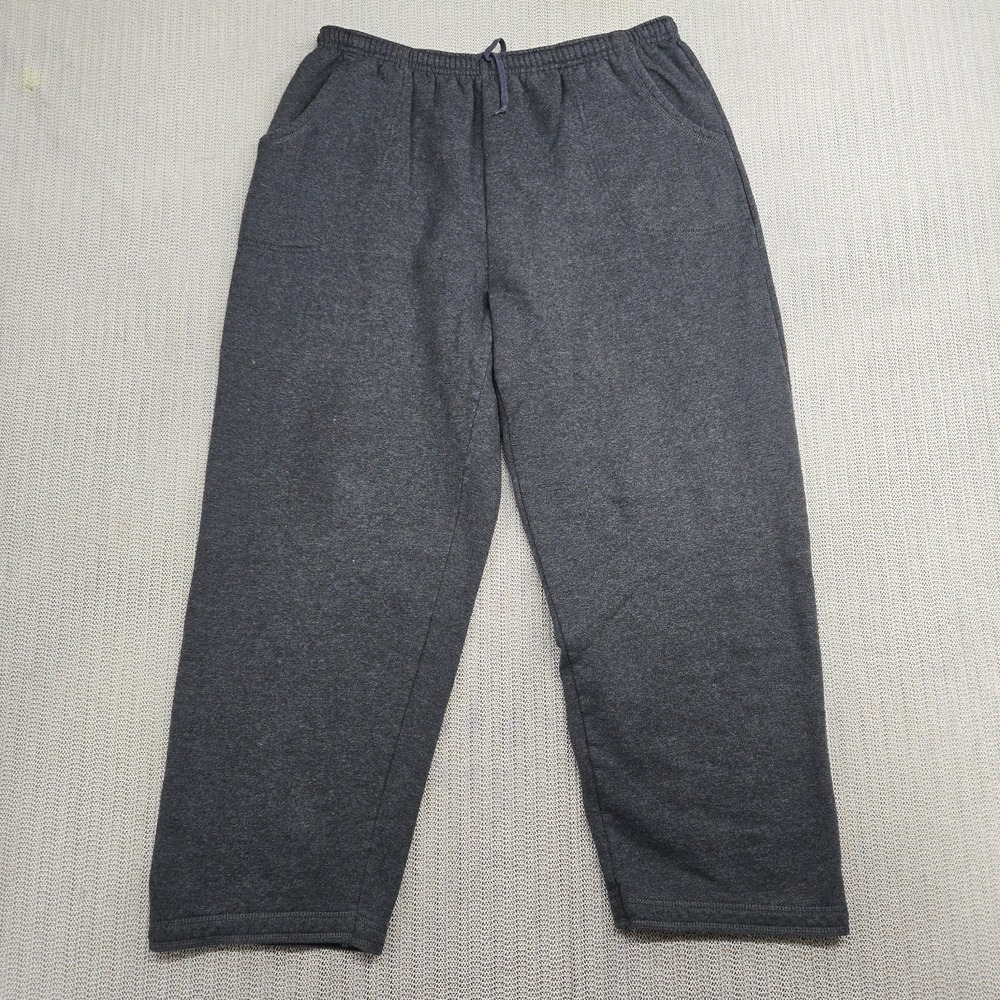 Vtg Hanes Her Way Sweatpants Womens Large Gray Straight Joggers Relaxed Y2K